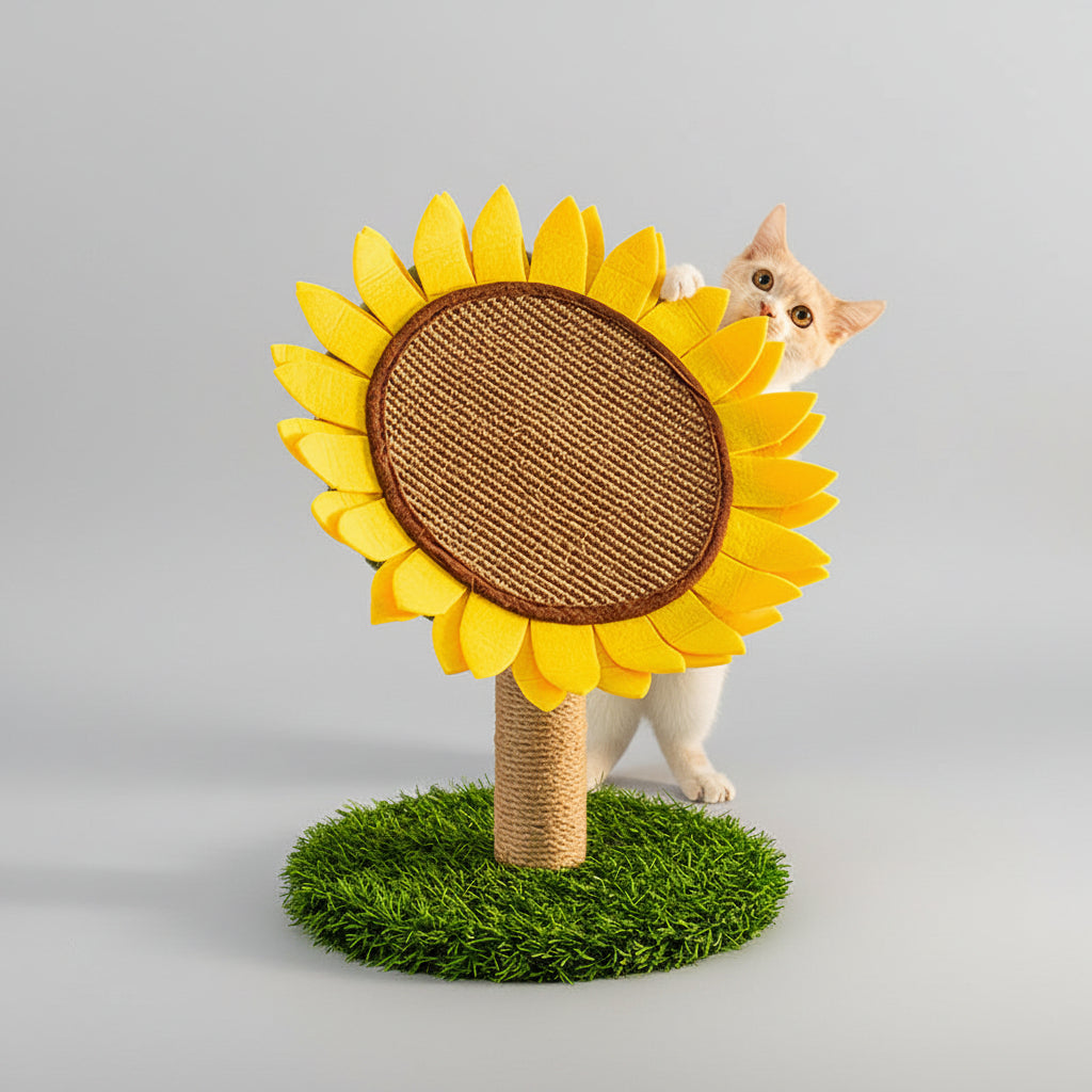 Sunflower Sisal Cat Scratching Board with Stable Grass Base