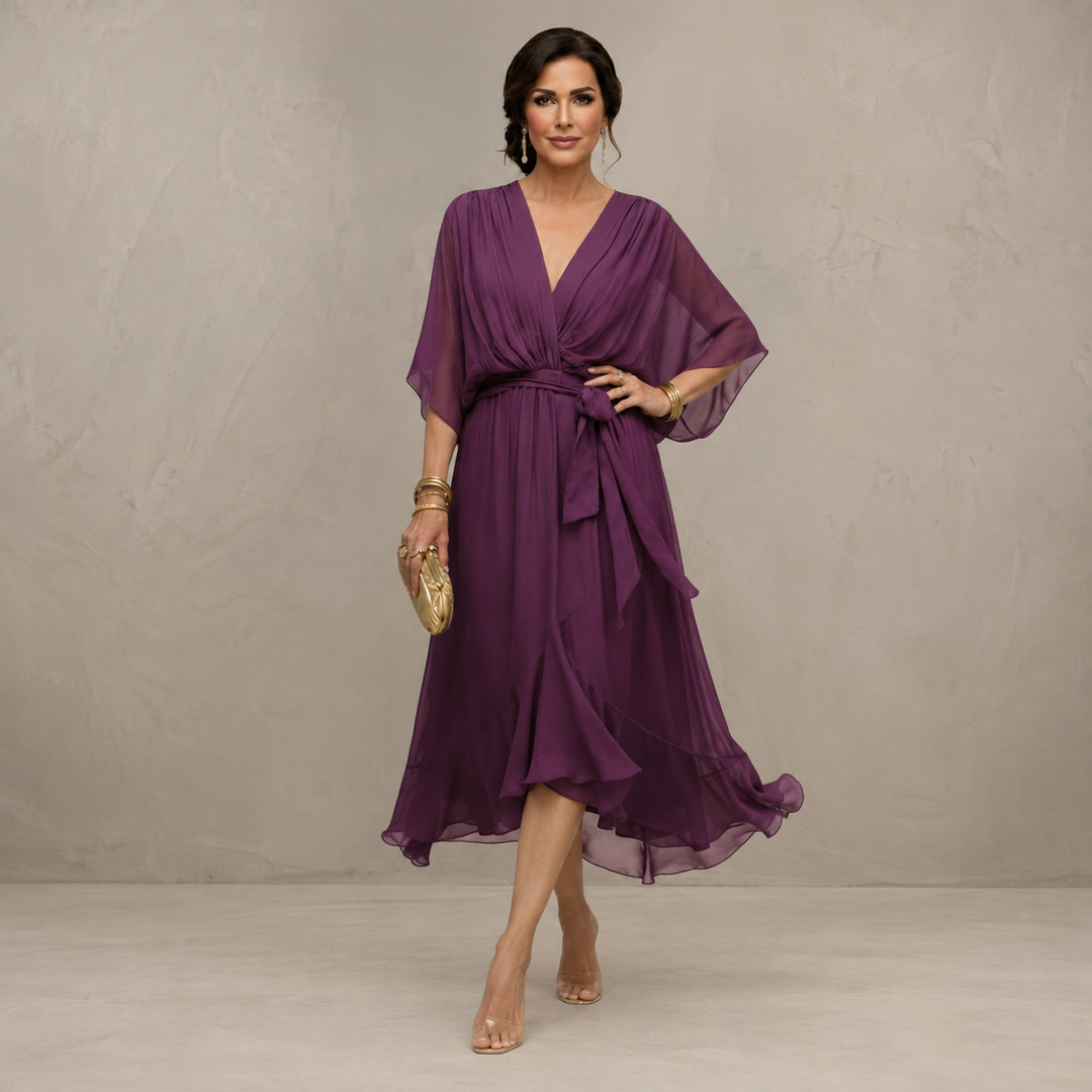Marta™ | Elegant Chiffon Midi Dress