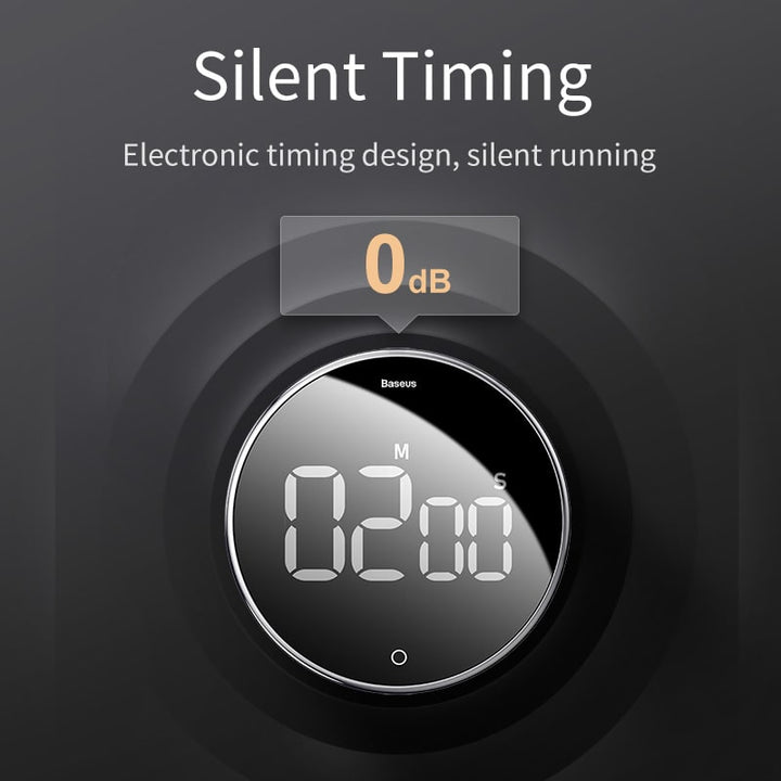 10 Minute Clock Timer with 30 Countdown Digital Kitchen with Magnetic Back and Rotating Bezel