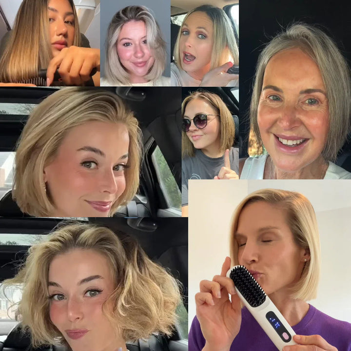 Cordless Heated Styling Brush for Short Hair, Fringe and Nape