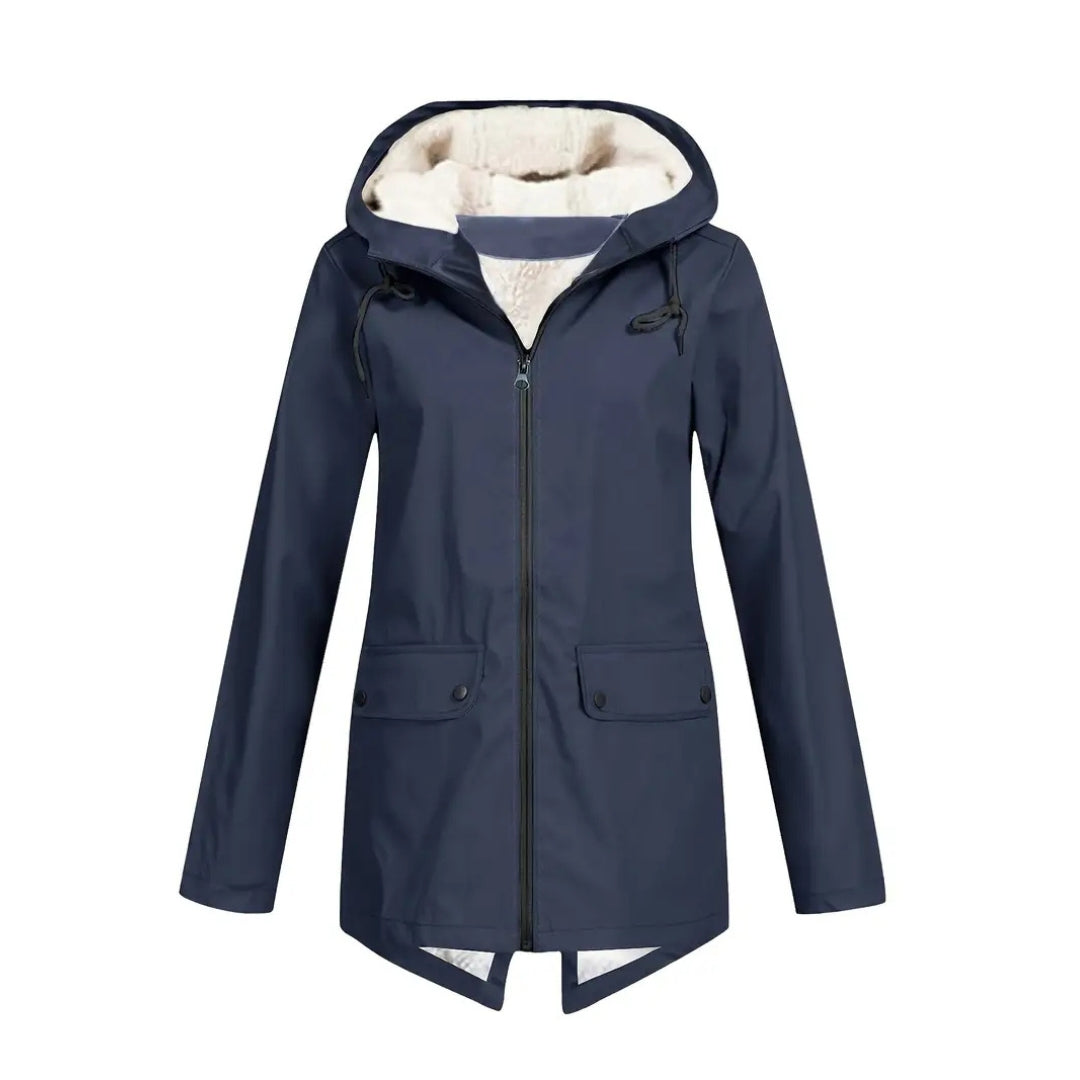 Waterproof Women's Coat – Fleece-Lined – with Hood