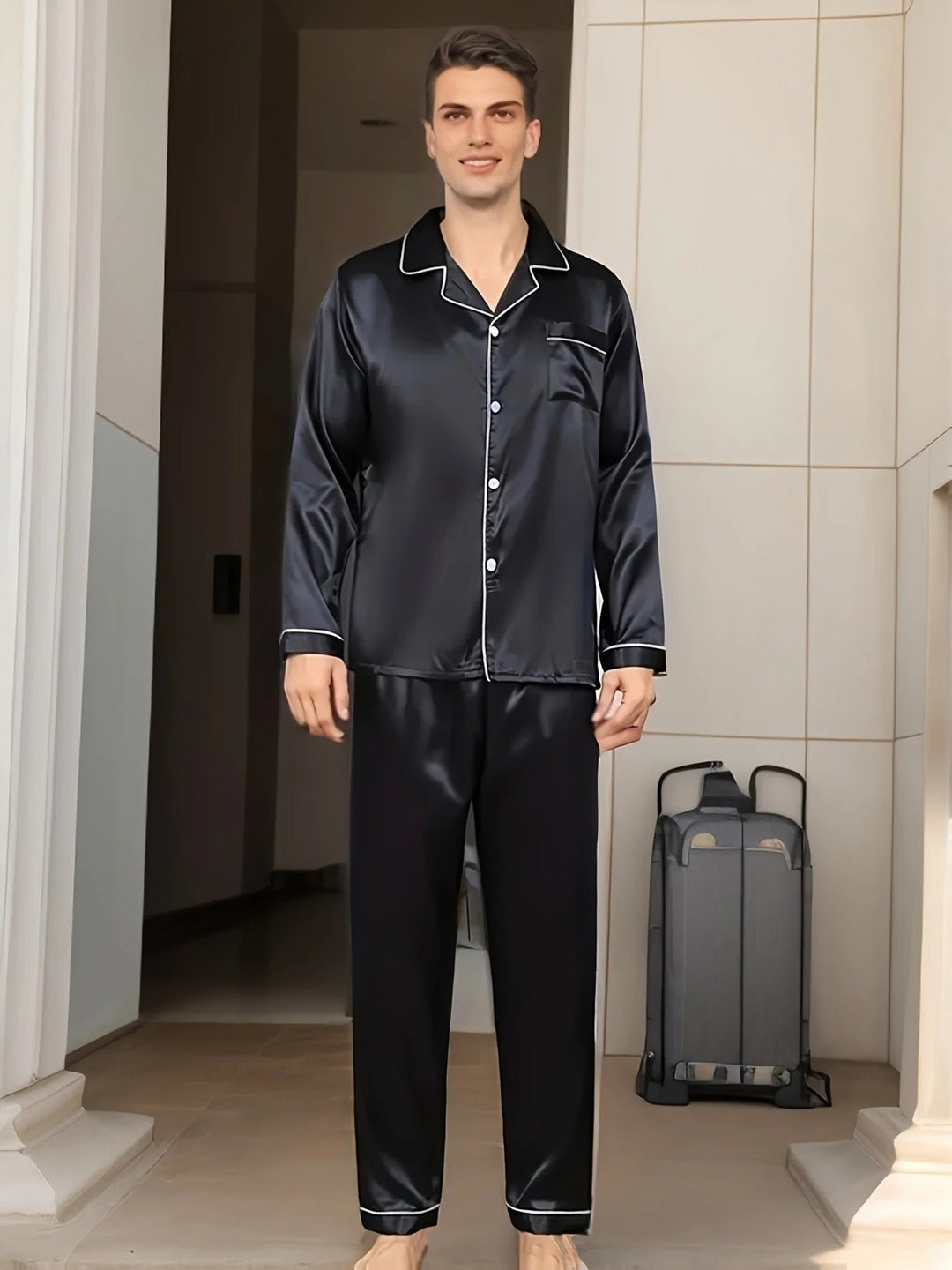Soft Satin Men's Pajamas - Adrian