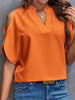 V-Neck Blouse with Short Flare Sleeves