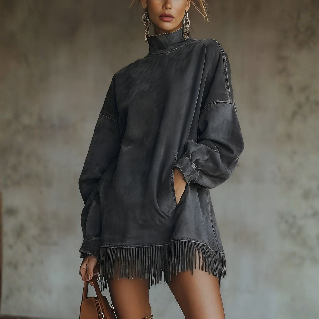 Stylish Fringe Detail Dress