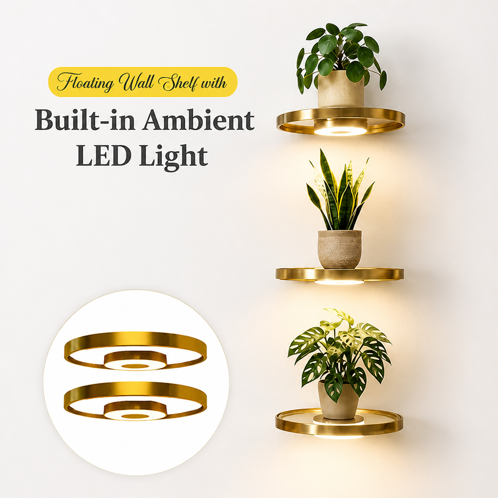 Glow Wall Shelf – Floating LED Display for a Cozy, Tidy Look