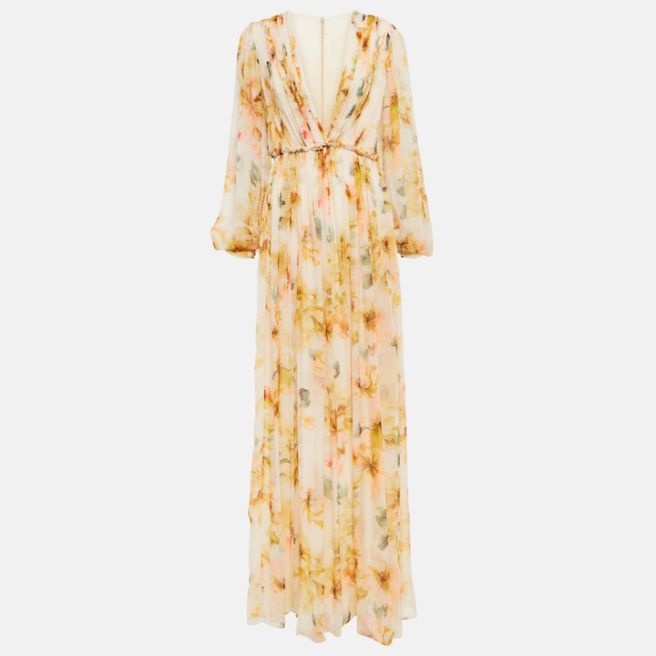 Elegant Linen Silk Midi Prom Dress Women