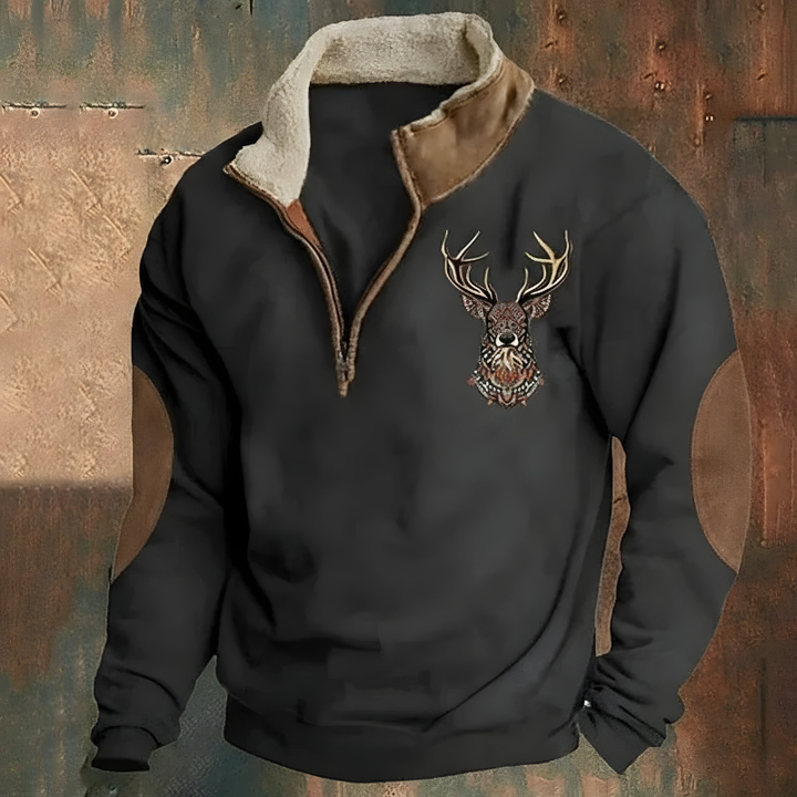 Roan™ | Casual Embroidered Half Zip Sweater