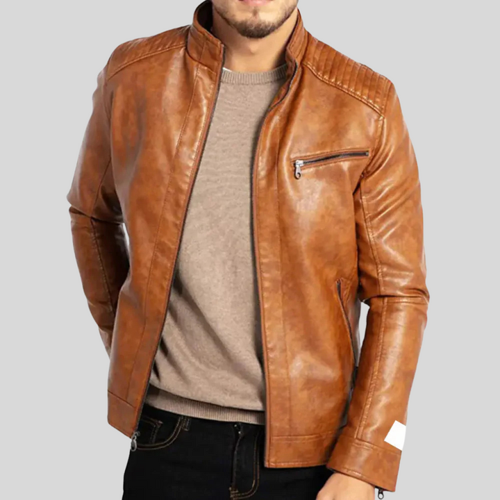 Men’s Wind-Resistant Leather Jacket