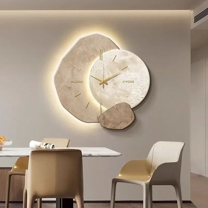 LunaWood Wall Clock – Natural Elegance with Soft LED Light