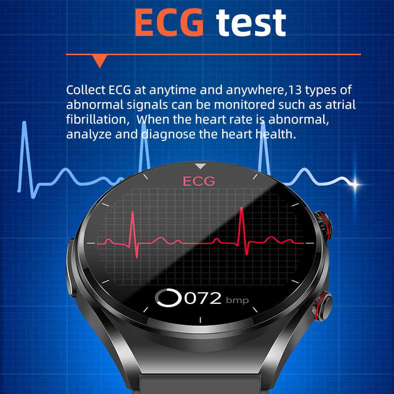 One-Click Blood Glucose Measurement|Blood Glucose Blood Pressure ECG|ECG HRV Heart Rate Monitoring Smart Health Watch
