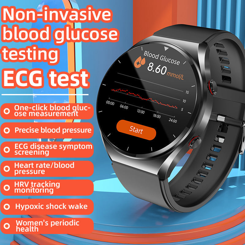 One-Click Blood Glucose Measurement|Blood Glucose Blood Pressure ECG|ECG HRV Heart Rate Monitoring Smart Health Watch