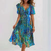 Women’s Floral Printed V-Neck A-Line Dress