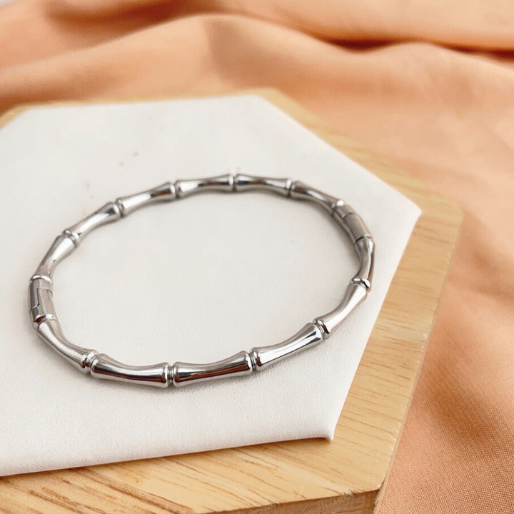 Titanium Steel Closed Bamboo-knot Bracelet For Women