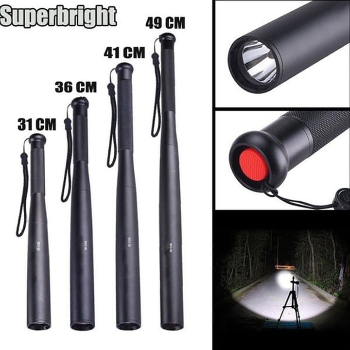 Baseball Bat-Shaped LED Flashlight | Aluminum Alloy, 3 Lighting Modes | For Emergency Use and Utility