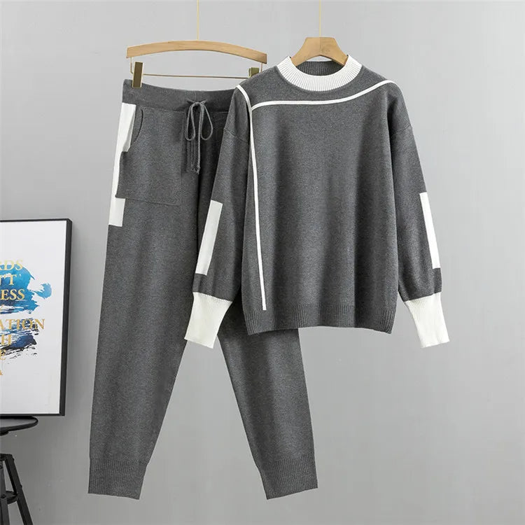 CozyKnits Warm Knitted 2-Piece Set for Women