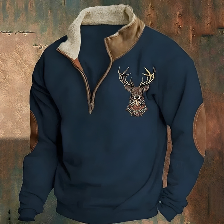Roan™ | Casual Embroidered Half Zip Sweater
