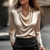 Women's Elegant Long Sleeve Swing Collar Blouse