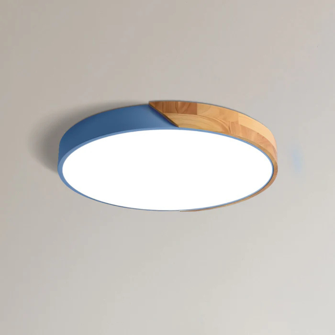 Delos Scandi Wooden Ceiling Light | Natural LED Designer Light