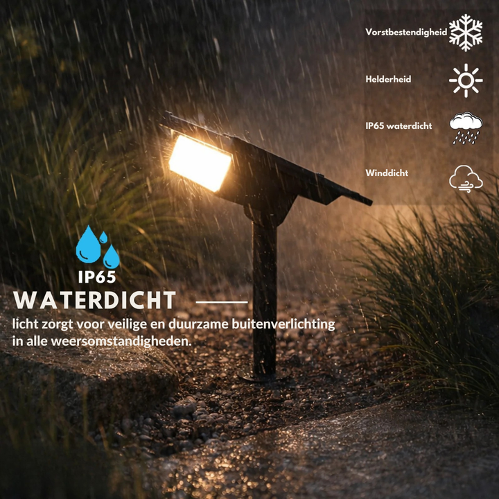 Solar garden spotlight with adjustable head, 3 brightness levels, IP65 waterproof