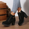 Lace‑Up Ankle Block Heel Boots for Women
