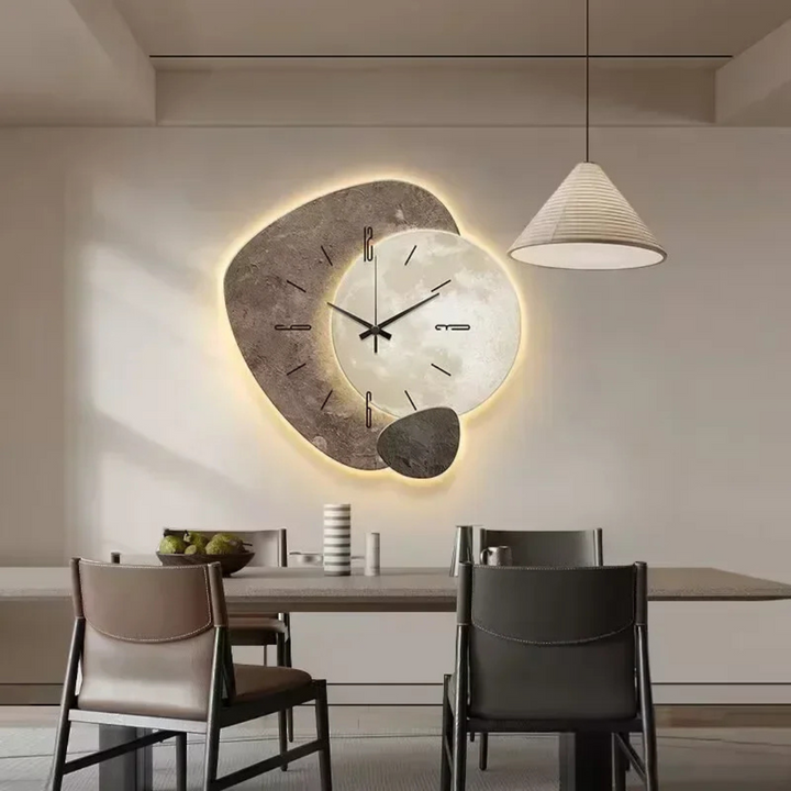 LunaWood Wall Clock – Natural Elegance with Soft LED Light
