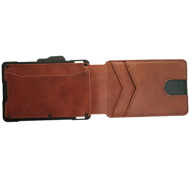 Mens Genuine Leather Card Holder With Metal Details