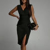 Women's Summer V-Neck High Slit Evening Dress