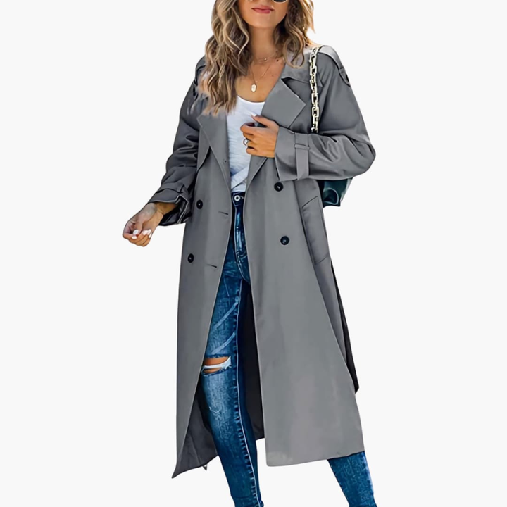 Women’s Trench Coat with Button Placket Sale price