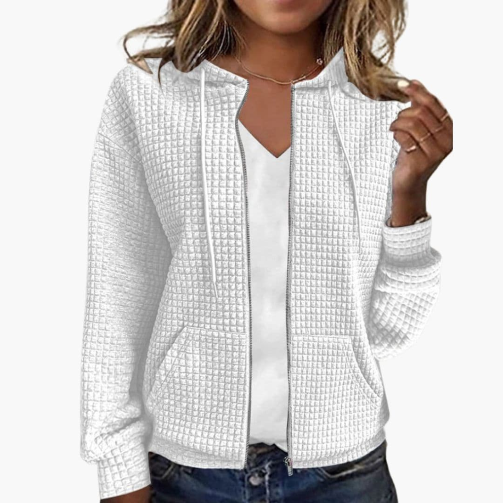 Women’s Zip-Up Hoodie with Drawstring Hood