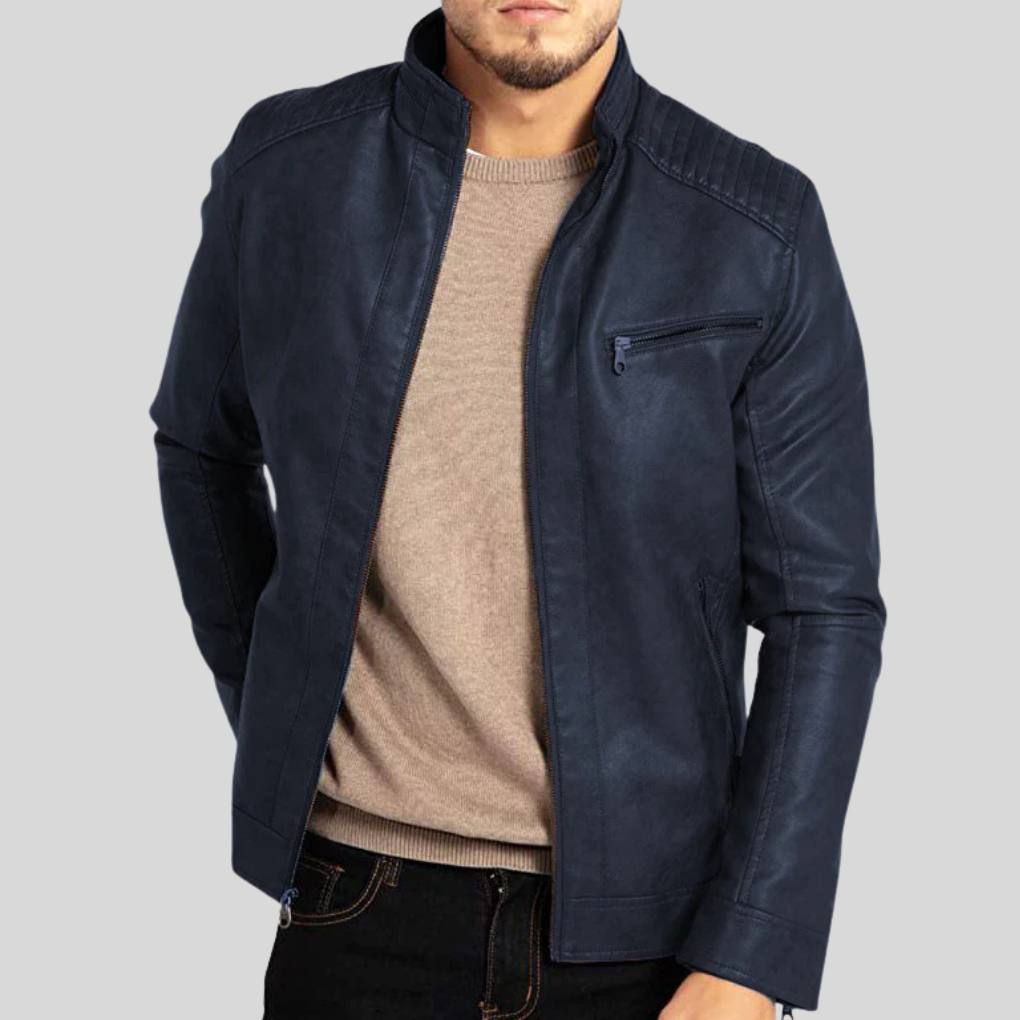 Men’s Wind-Resistant Leather Jacket