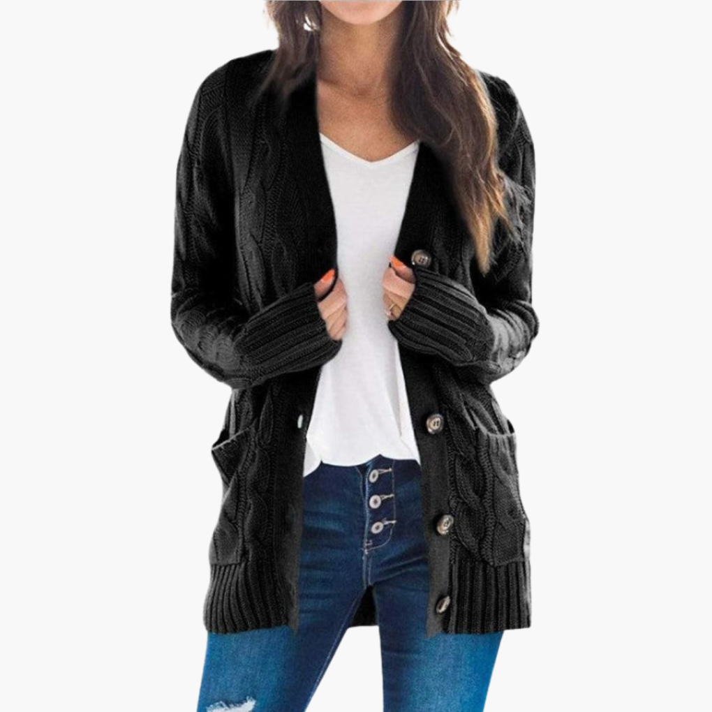 Women’s Cardigan with Buttons and Pockets
