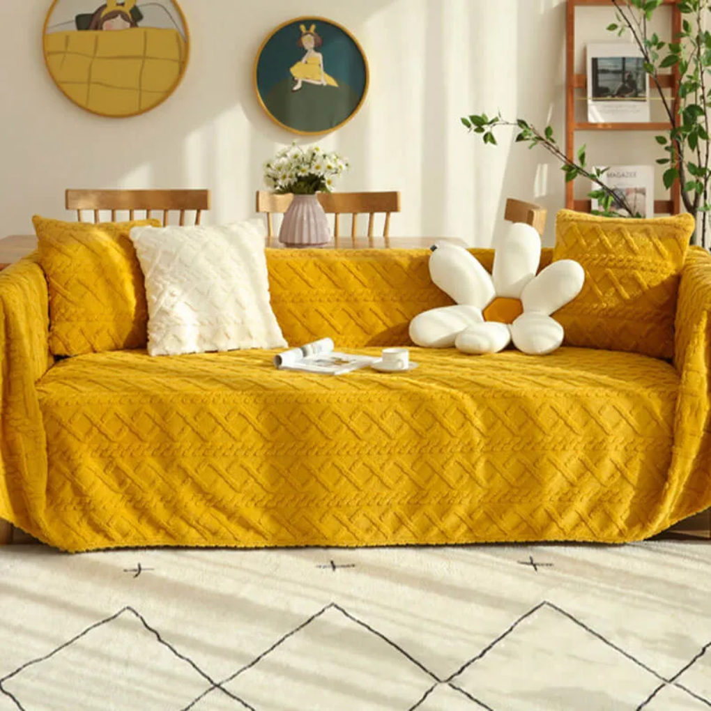 Color Fleece Sofa Cover Furniture Protector Blanket