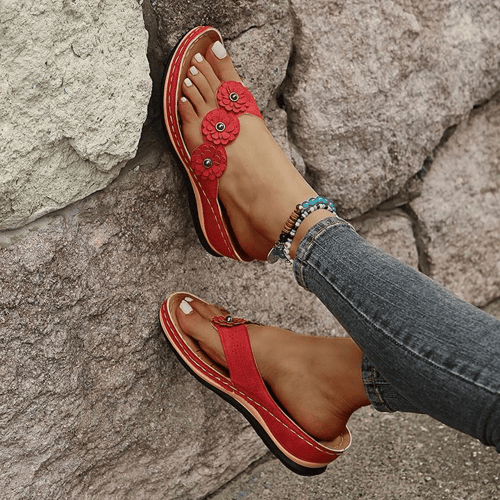 Orthopedic Women's Sandals with Flower Detail – Melina