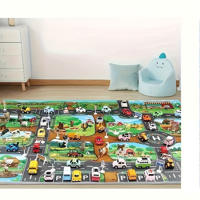 Kids' Play Mat with Farm and Traffic Theme - DuoPlay