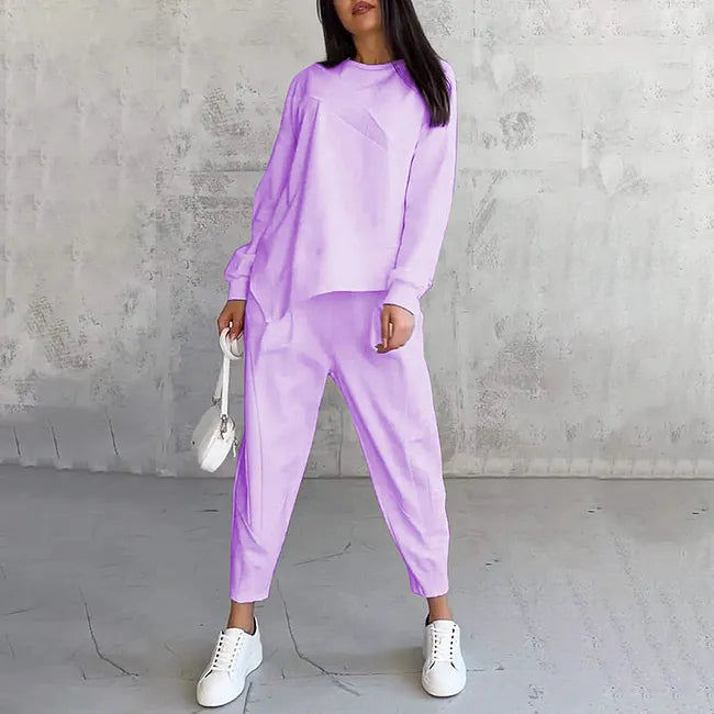 Two-piece set: casual long-sleeved sweatshirt and joggers