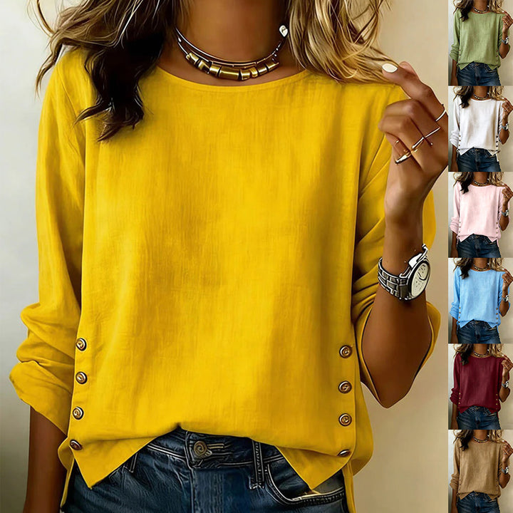 Casual Short Sleeve T-Shirt Solid Color Round Neck Pullover Tops For Women Clothing