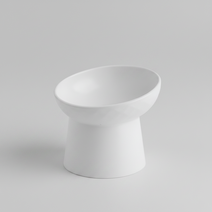 Nordic Style Tilted Ceramic Cat Bowl
