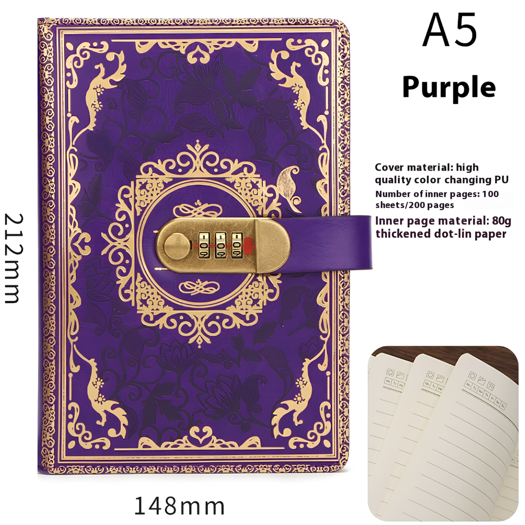 A5 Lockable Password Diary Notebook