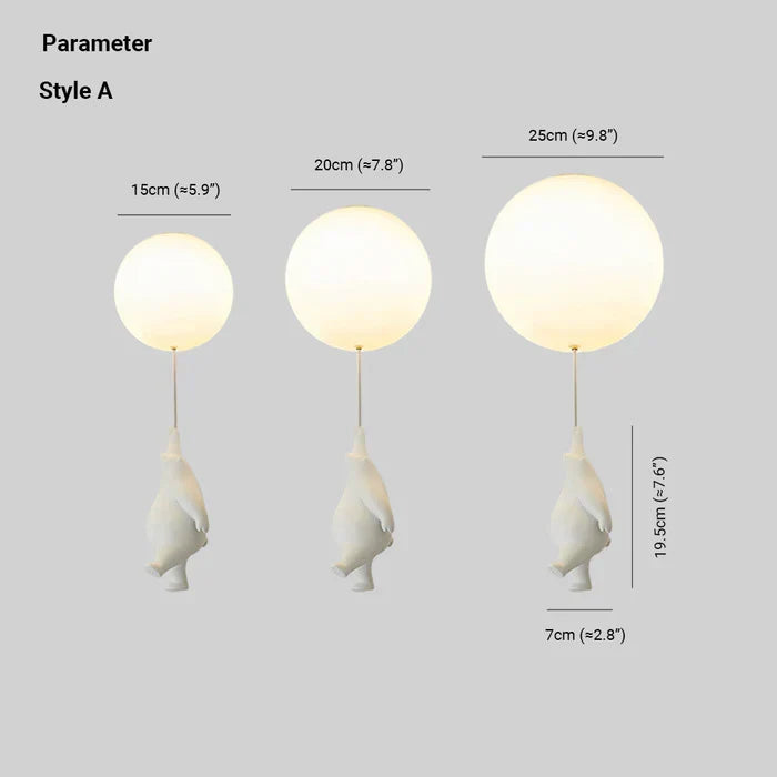 CloudBear Children's Ceiling Lamp with Bear and Balloon