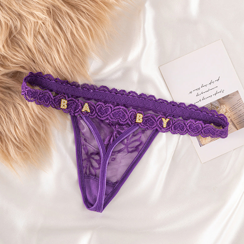 LaceFlair Personalized Lace Lingerie with Crystal Letters