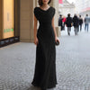 Sophisticated Off-Shoulder Pleated Gown