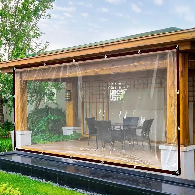Transparent weatherproof protective sheet for garden, patio and outdoor use