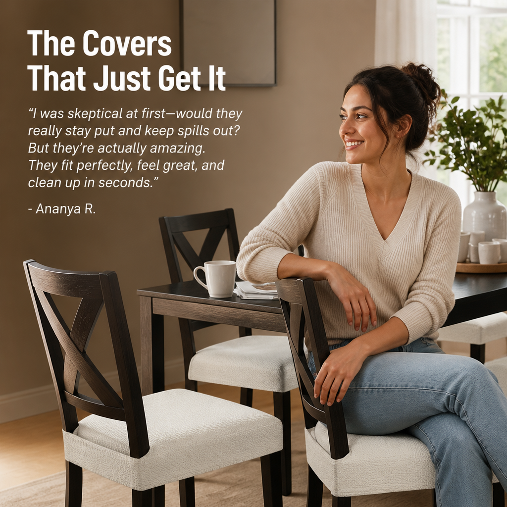 Waterproof Stretch Woven Chair Covers, Non-Slip Jacquard Polyester