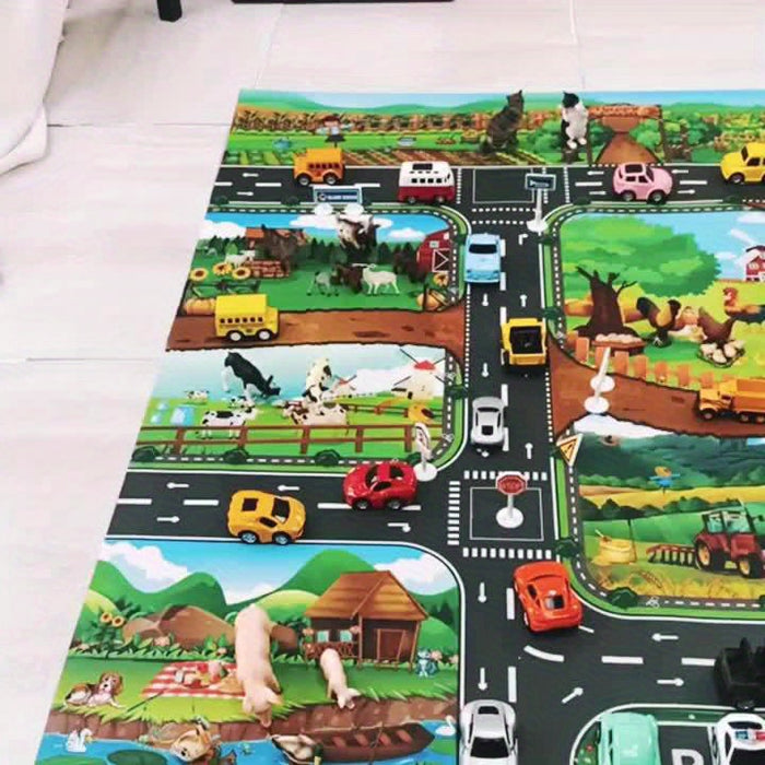 Kids' Play Mat with Farm and Traffic Theme - DuoPlay