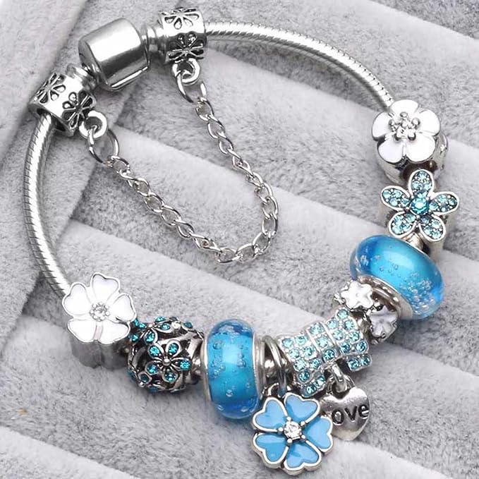 Sterling Silver 925 Bracelet with Flower-Shaped Charm | Elegant Jewelry Gift for Women