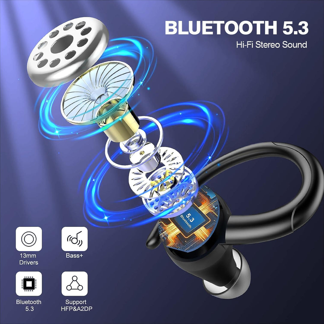 Wireless Bluetooth 5.3 Sports Earbuds with Noise Isolation and 48 Hours Playtime – Zeyora