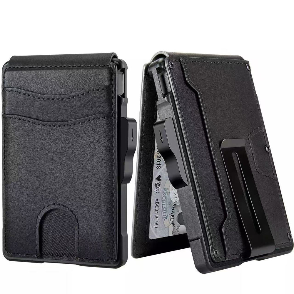 Mens Genuine Leather Card Holder With Metal Details