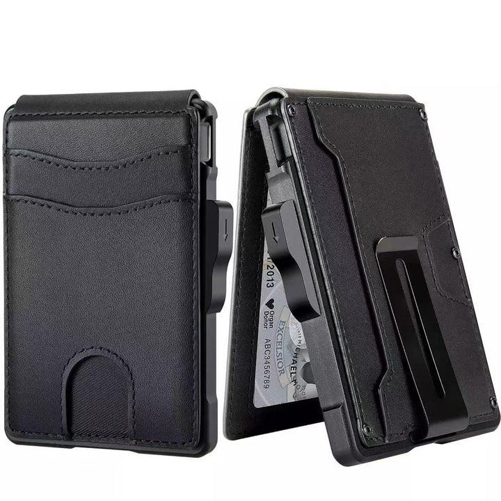 Mens Genuine Leather Card Holder With Metal Details