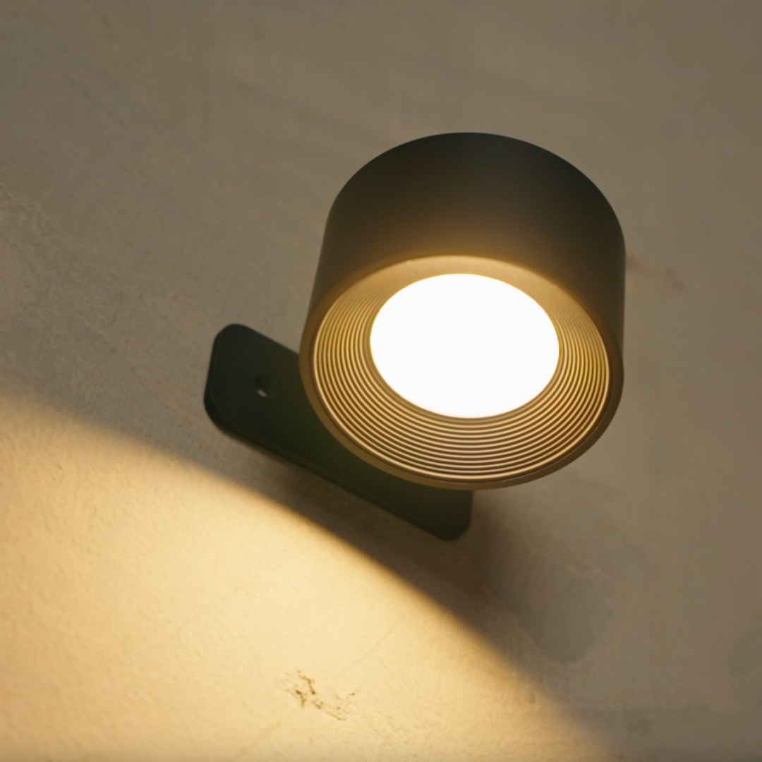 Cordless LED Wall Light with 360° Rotating Head, Touch Dimmer, 3 Colors
