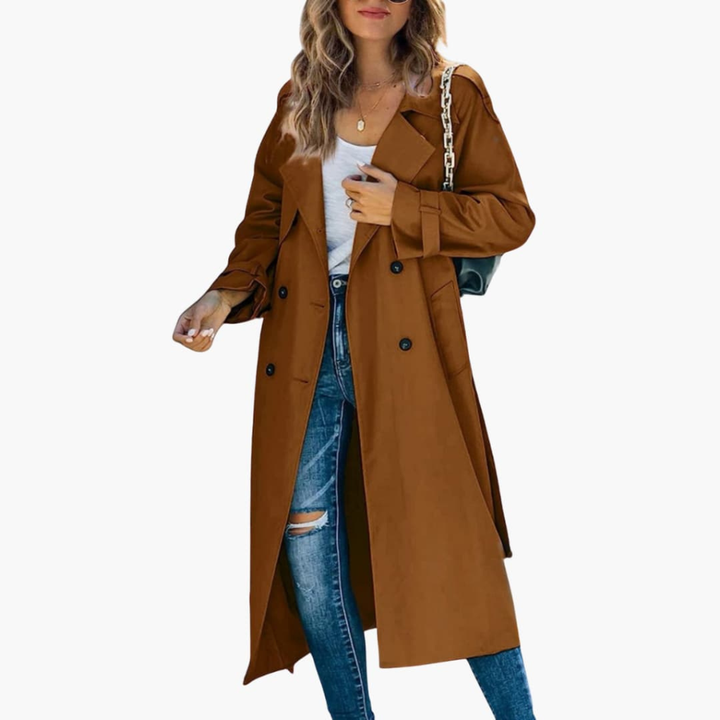 Women’s Trench Coat with Button Placket Sale price